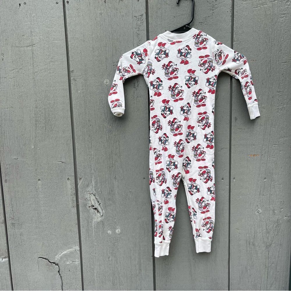 Hanna Andersson x Disney Mickey Mouse Christmas Santa Print One Piece Pajama 3T - Picture 4 of 8
